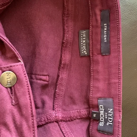 CHICO’S x NYDJ (Size 16) Maroon Skinny Jean - Picture 3 of 4